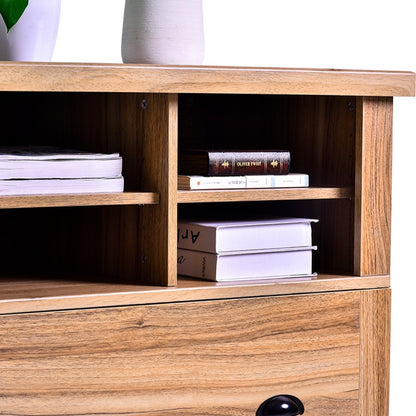 Wood Lateral File Cabinet with Two Adjustable Shelves and Lock