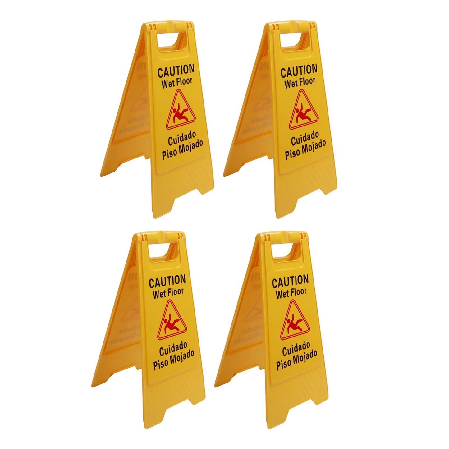 12Pcs Wet Floor Sign Foldable A Frame Caution Floor Sign Plastic 2 Sided for Indoor Outdoor