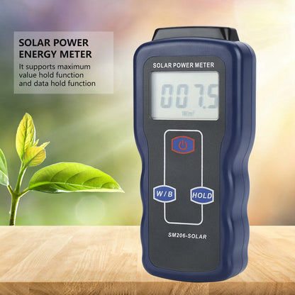 SM206 Digital Solar Power Meter Sun Light Radiation Measuring Testing Instrument