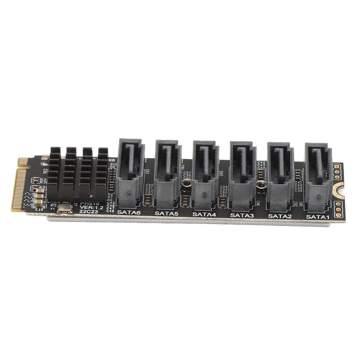 M.2 to SATA3.0 Adapter Card 6Gbps High Speed ASM1166 M.2 PCIE to SATA Expansion Card with Smart Indicator