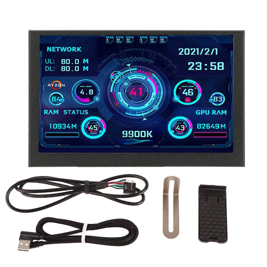 PC CPU Data Monitor 5in IPS USB C TYPE C for AIDA64 Temperature Display PC CPU GPU RAM Data Monitor