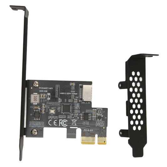 PCIE to USB 3.2 Expansion Card Black 5Gbps High Speed PCIE X1 to USB3.2 Gen1 TYPE E 20PIN Expansion Card For Desktop Front Type C PCIE X1 to USB3.2