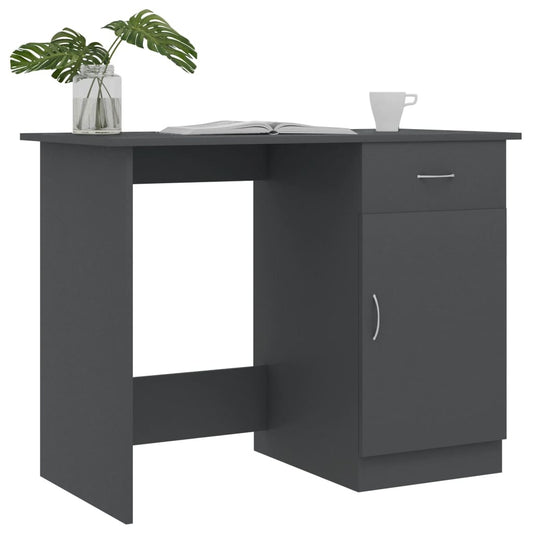 vidaXL Desk Grey 100x50x76 cm Engineered Wood