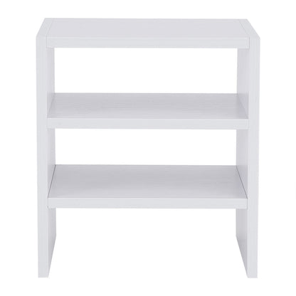 Computer Laptop Monitor Riser Stand Desktop Wooden Storage Organizer 3 Layer Shelf (White)