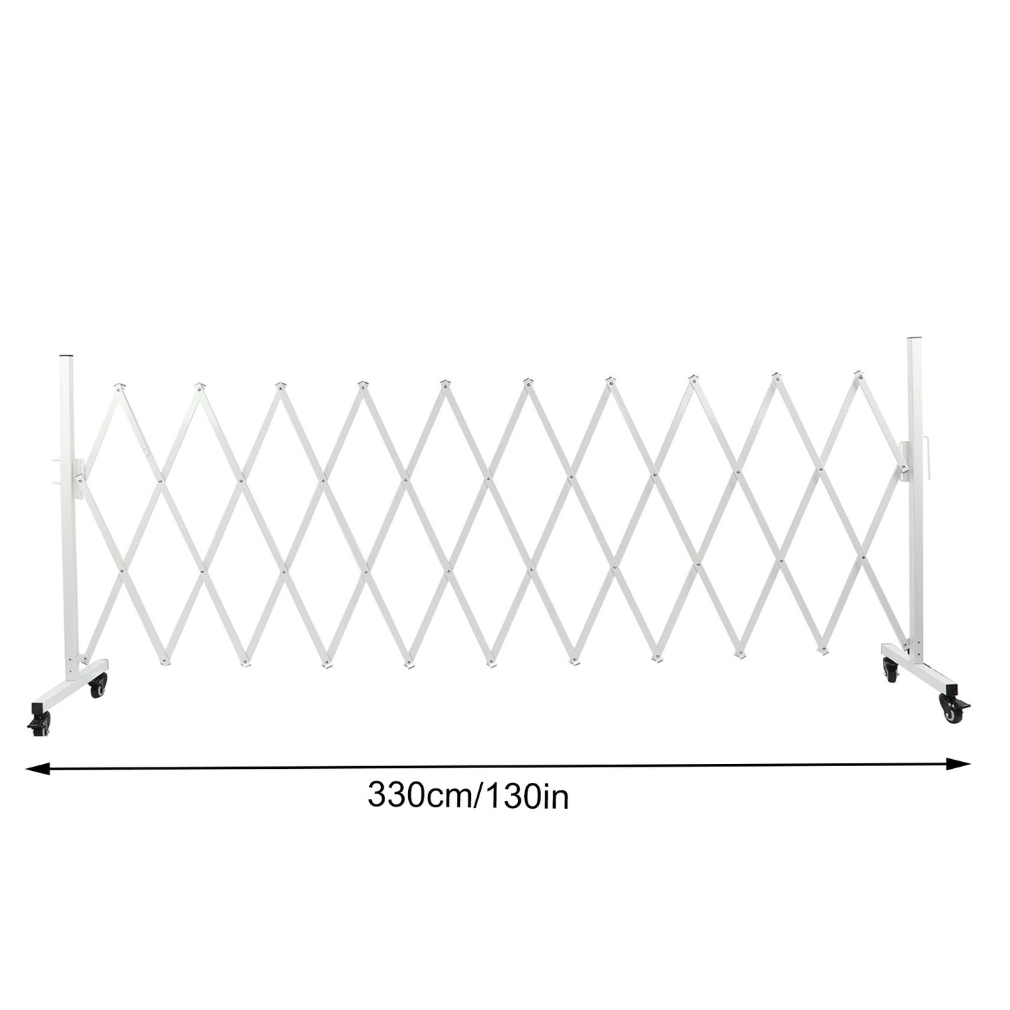 Metal Expandable Barricade Gate Folding Mobile Safety Barrier Driveway Security Flexible Retractable Fence 130in