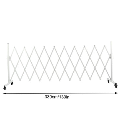 Metal Expandable Barricade Gate Folding Mobile Safety Barrier Driveway Security Flexible Retractable Fence 130in