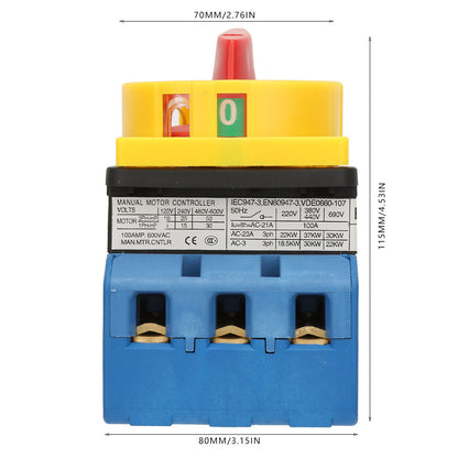 80A/100A Load Circuit Breaker Switch 3-Pole 2-Position Rotary Cam On off Power Switch (100A)