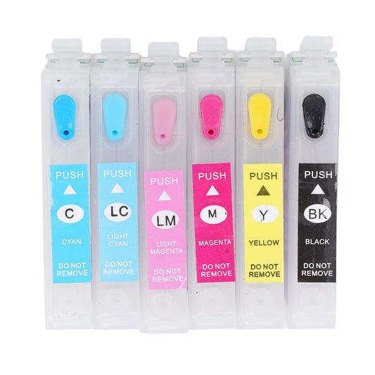 6 Colors Ink Cartridge with Permanent Chip Replacement Refill Cartridge Printer Accessories T0791 T0792 T0793 T0794 T0795 T0796