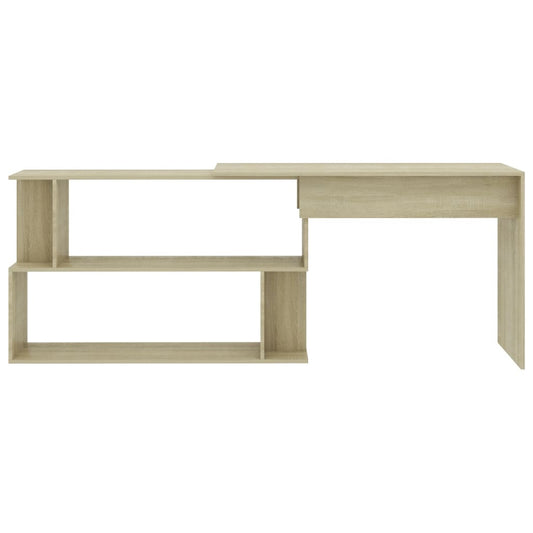 vidaXL Corner Desk Sonoma Oak 200x50x76 cm Engineered Wood