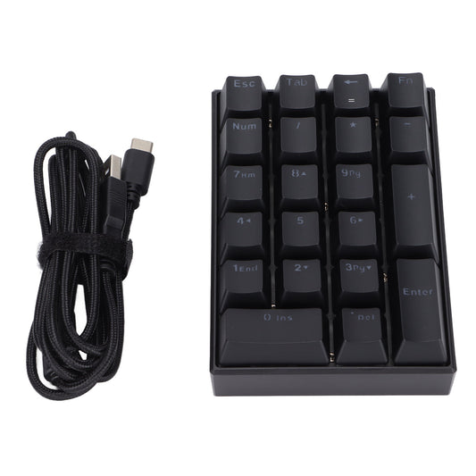 Wired Keyboard Stepped Keycap Fadeless Durable Backlit 21 Keys LED Mechanical KeyboardRed Shaft