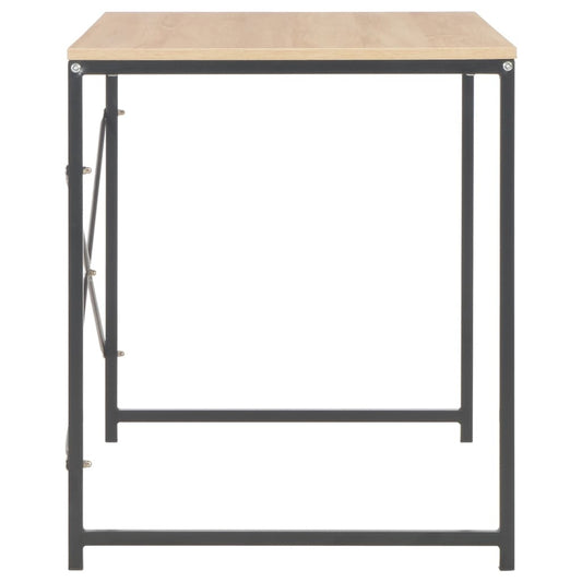 vidaXL Computer Desk Black and Oak 120x60x70 cm