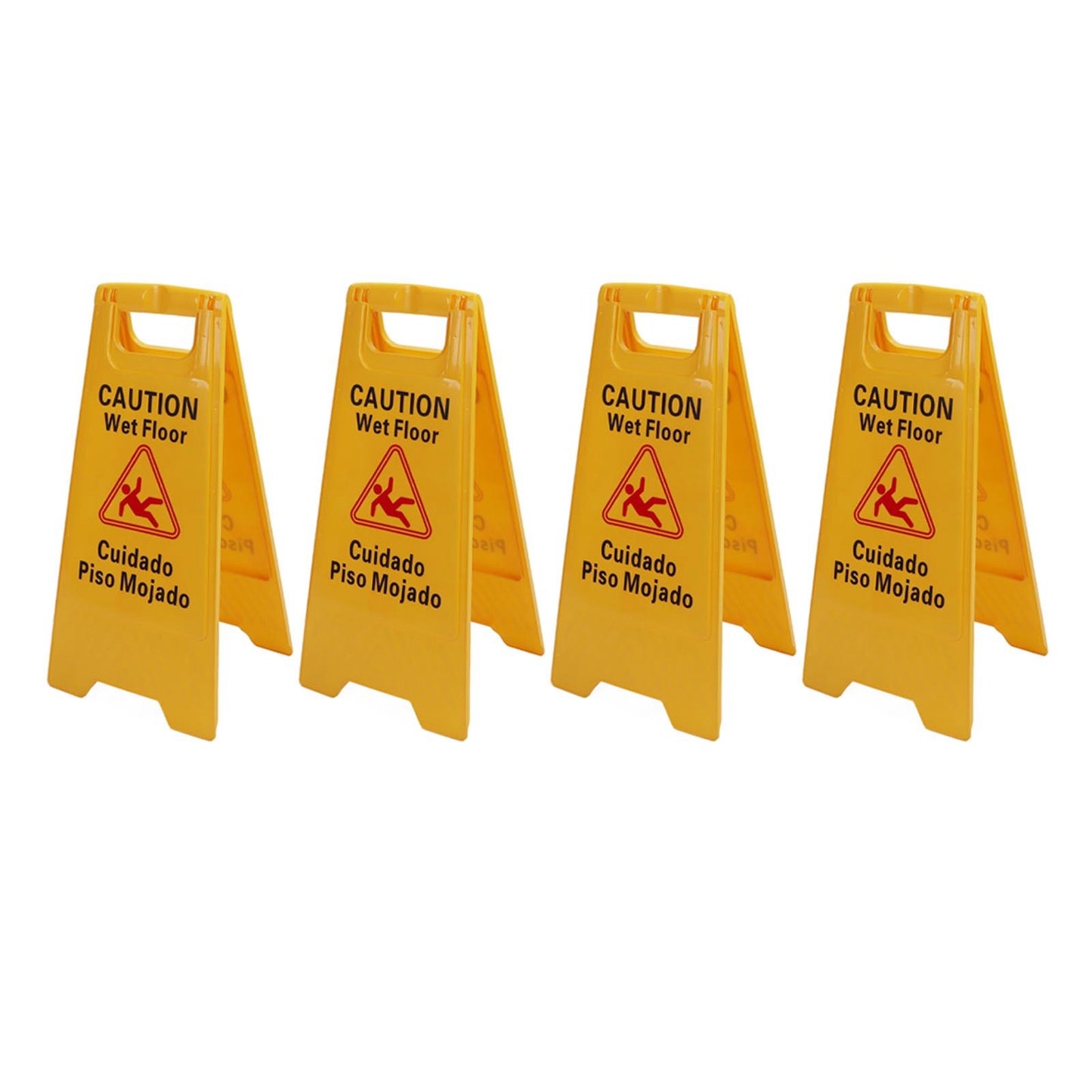 12Pcs Wet Floor Sign Foldable A Frame Caution Floor Sign Plastic 2 Sided for Indoor Outdoor